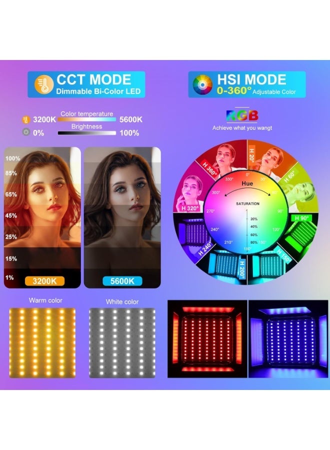 GVM Great Video Maker GVM 800D-RGB-2L LED Studio Video Light Kit (2 Lights) with Stands & Barndoors, RGB + Bi-Color 2300K–6800K, CRI 97+, App Control – Professional Lighting for Photography & Film - Image 5